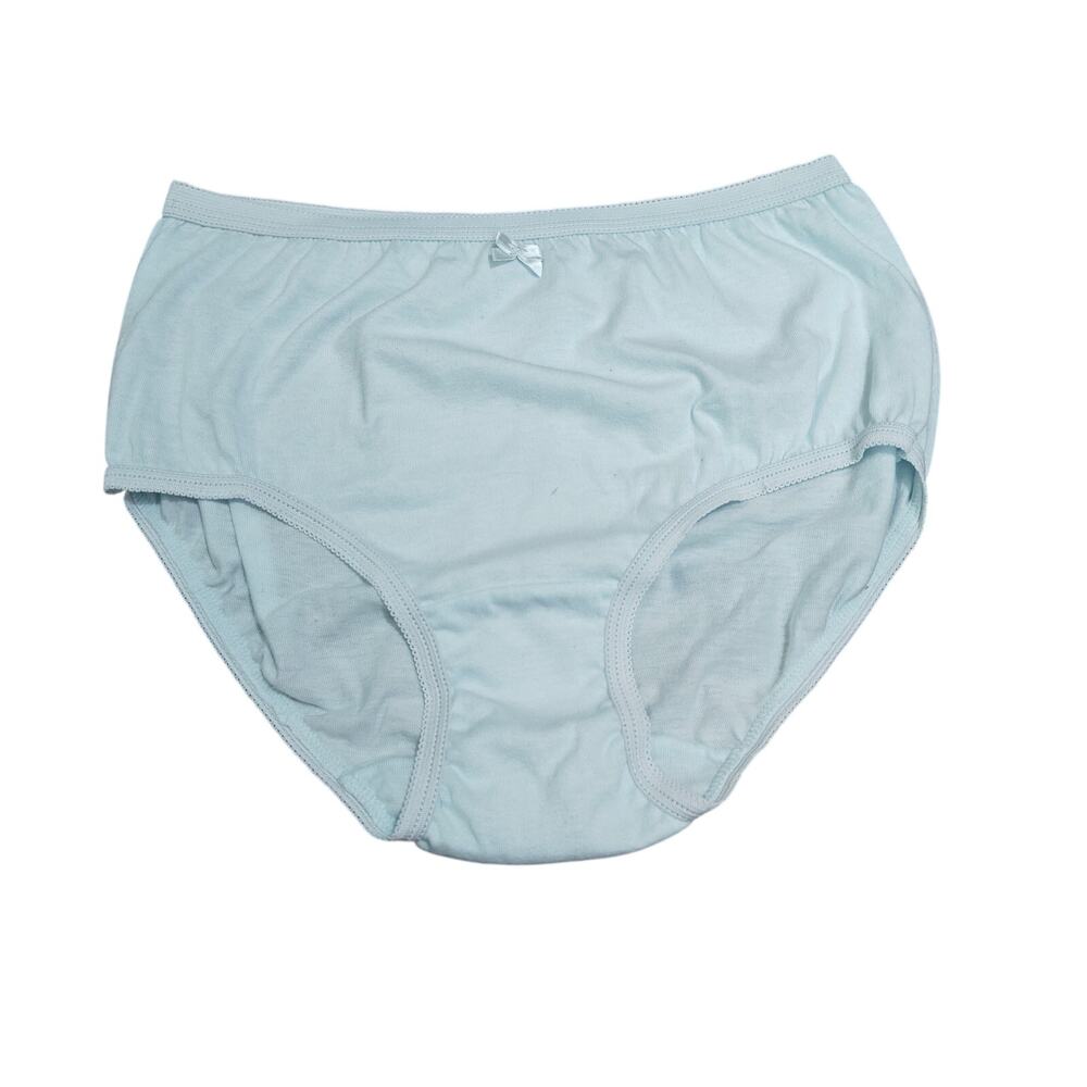 So-En Pale Blue Cotton Panty Satin Bow Womens Size Large